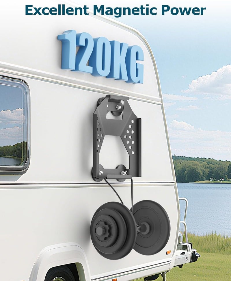 Gunovy Starlink Mini Car Roof Mount, Starlink Mini Magnetic Mount for Car, 264lbs Heavy Duty Magnet, 4-Side Protection Magnetic Quick Release Sunroof Suction Cup Mounting Kit for Travel RV Accessories Black - Image 2